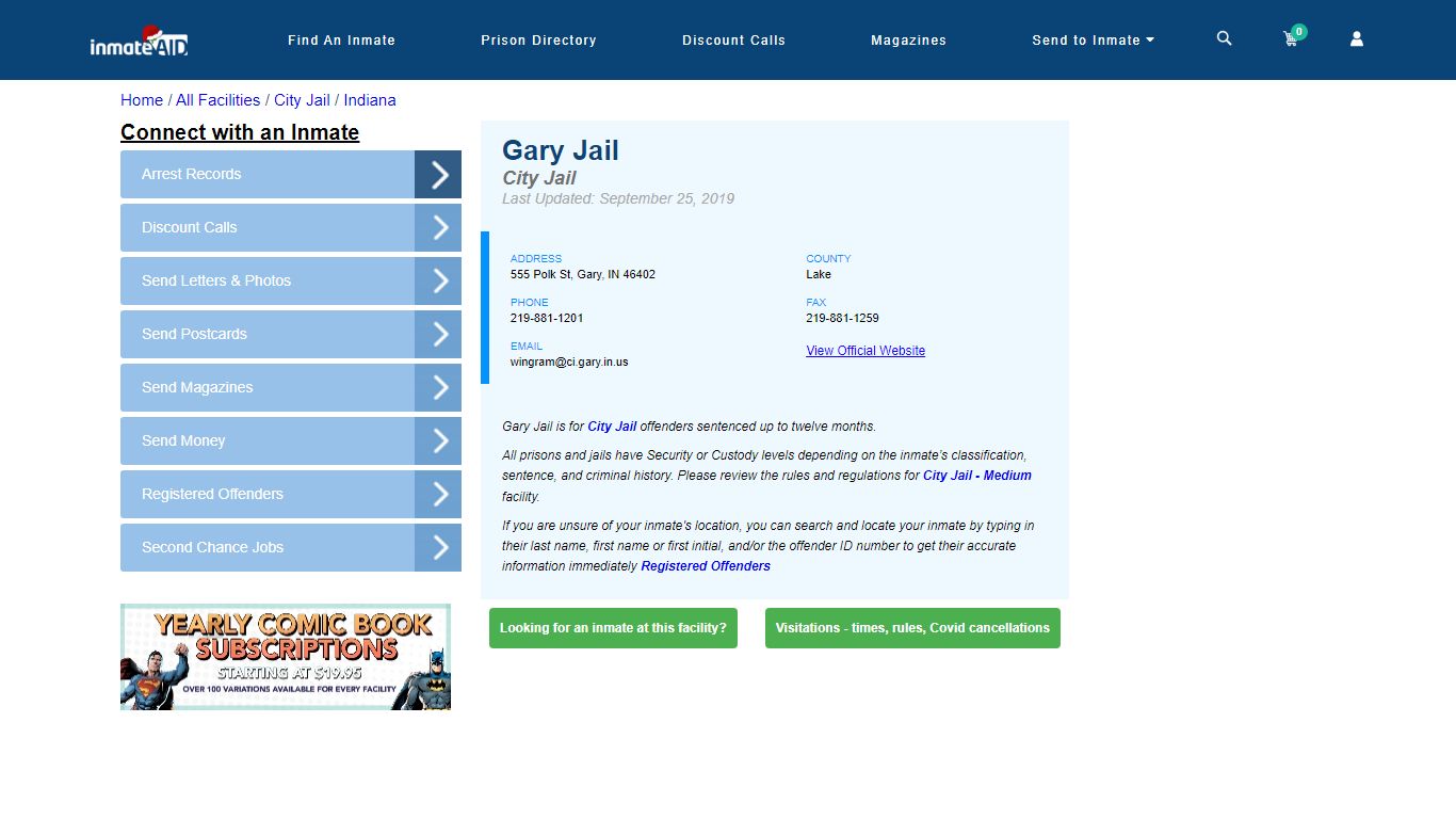 Gary Jail | Inmate Locator