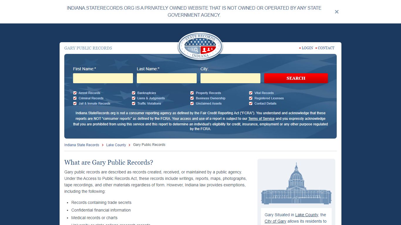 Gary Arrest and Public Records | Indiana.StateRecords.org